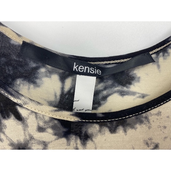 Kensie Tie Dye Tank Top Lightweight Black & Cream - Picture 2 of 5